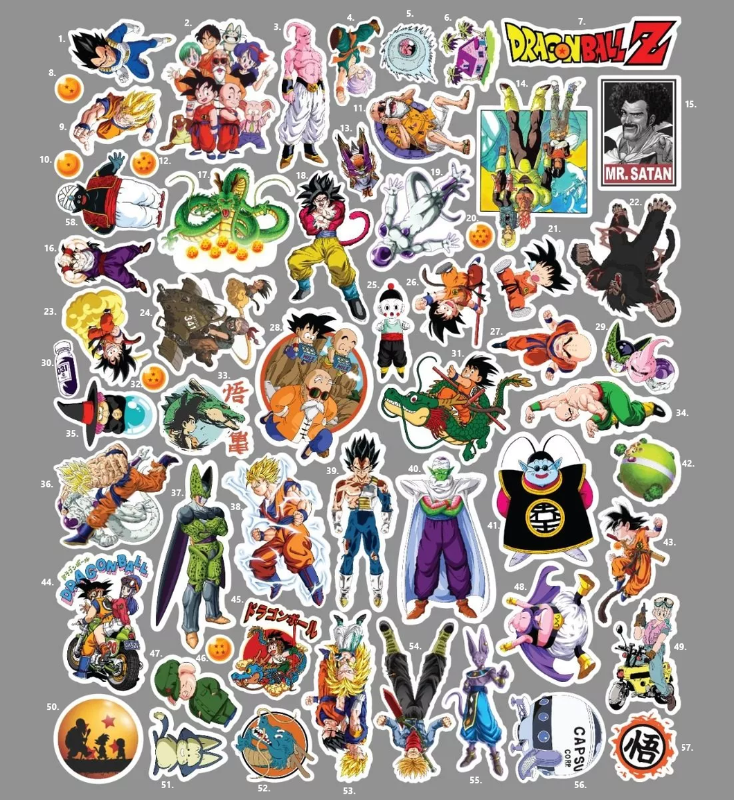Autocollants Dragon Ball Z -l'unité