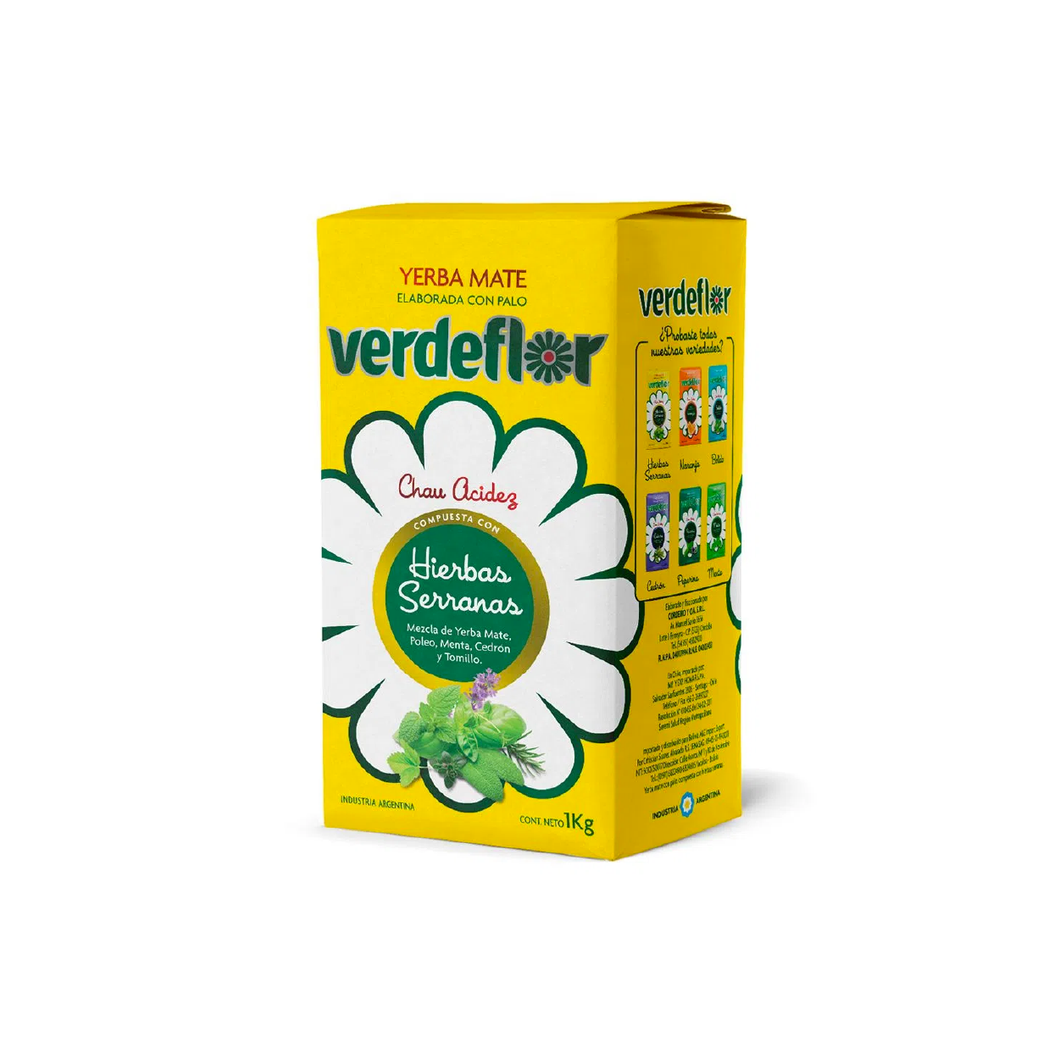 Yerba Verdeflor aromatisée aux Herbes Serrana 1Kg
